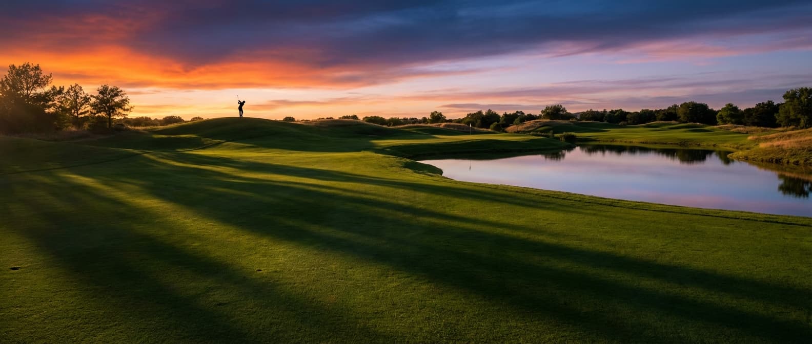 Golf course at golden hour