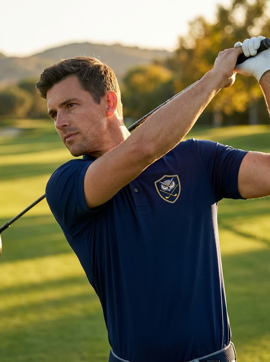 Golfer wearing Night Owls polo